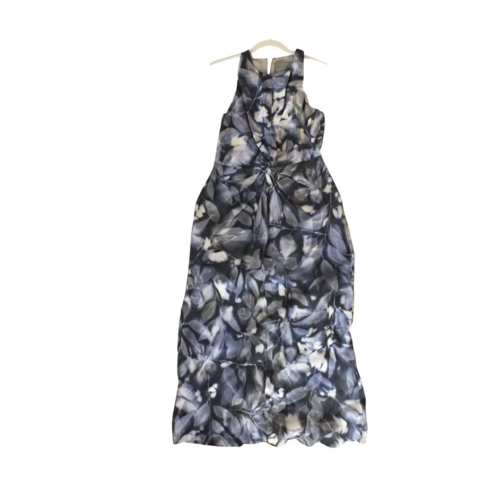 BANANA REPUBLIC x PIECE & CO - SILK SLEEVELESS LONG BLUE DRESS 4